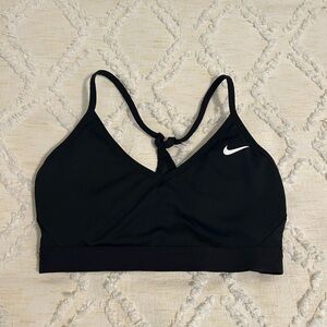 Nike Dri-Fit Indy Non-Padded Sports Bra, Black/White, Women's Medium